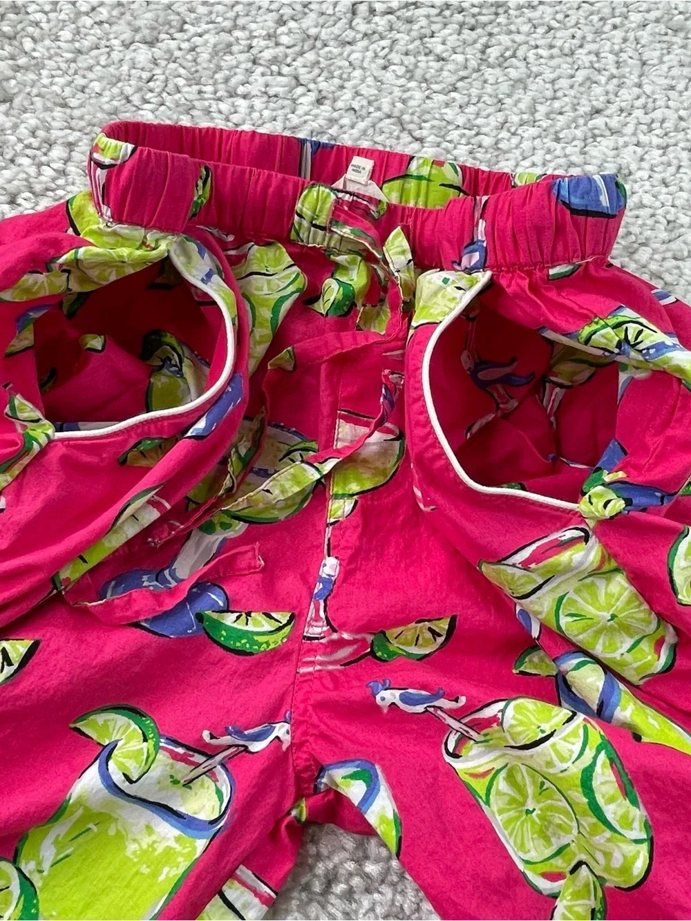 Anthropologie printfresh margarita lime bird pants pockets hot pink small
